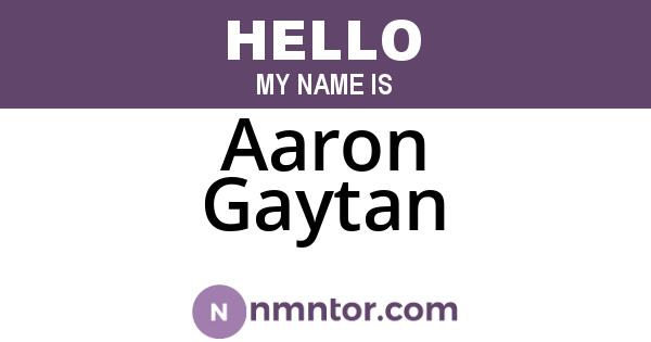 Aaron Gaytan