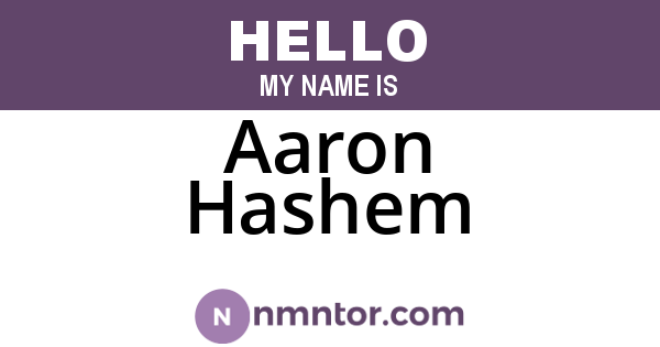 Aaron Hashem