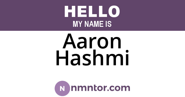 Aaron Hashmi