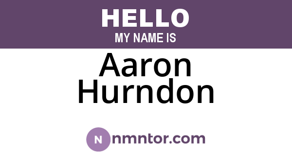 Aaron Hurndon