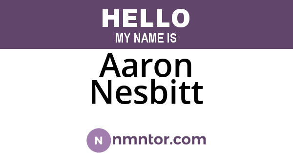 Aaron Nesbitt