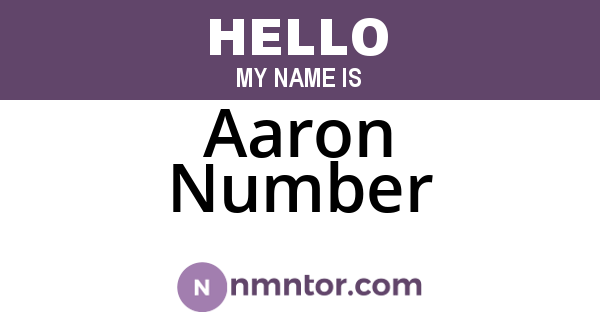 Aaron Number