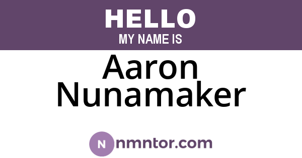 Aaron Nunamaker