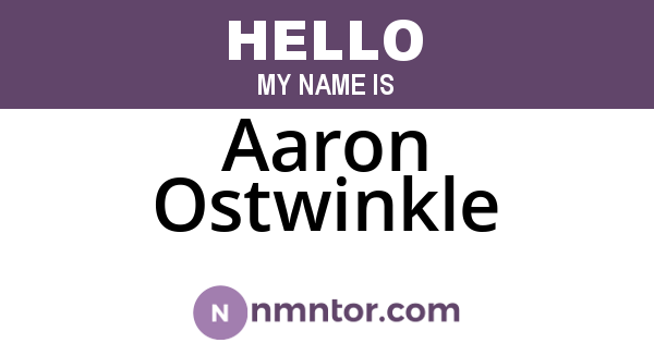 Aaron Ostwinkle