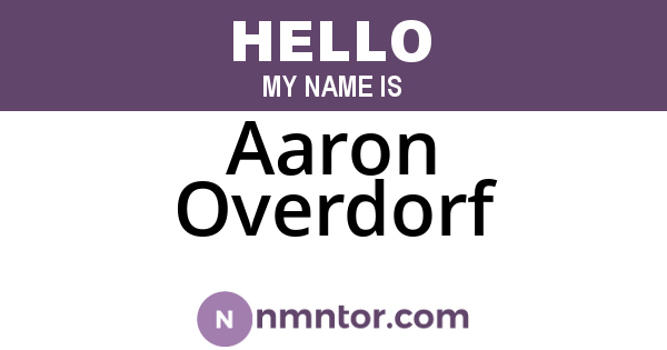 Aaron Overdorf