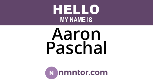 Aaron Paschal
