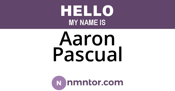Aaron Pascual