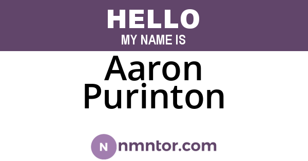 Aaron Purinton