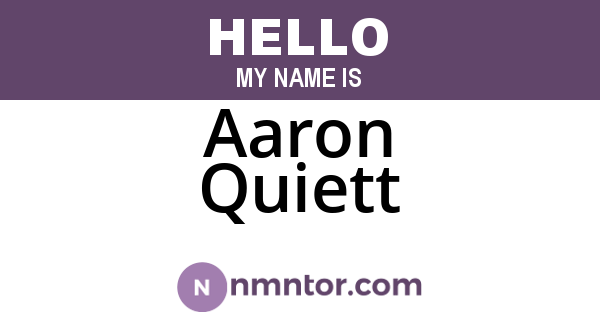 Aaron Quiett