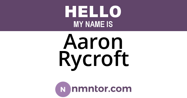 Aaron Rycroft