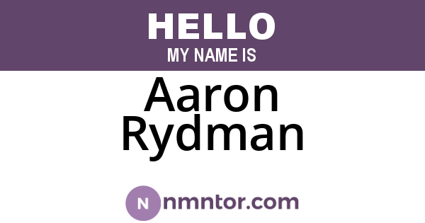 Aaron Rydman
