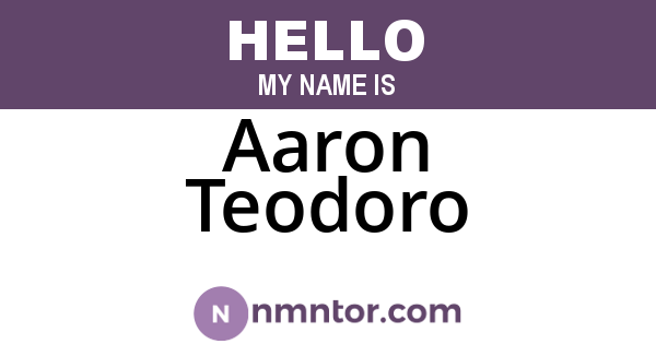 Aaron Teodoro