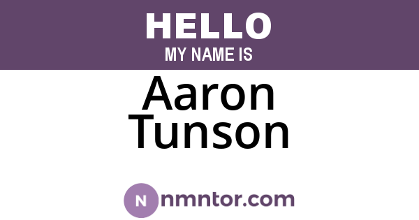 Aaron Tunson