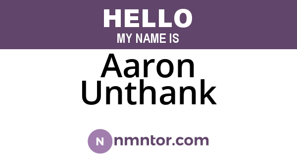 Aaron Unthank