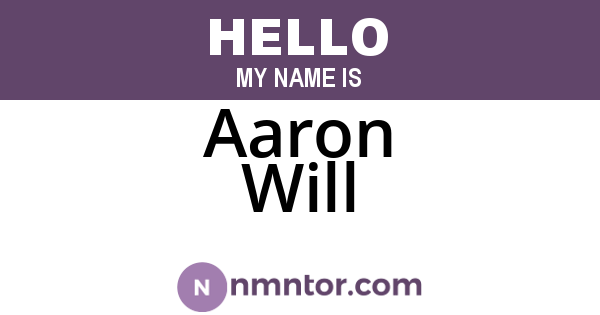 Aaron Will