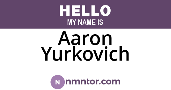 Aaron Yurkovich