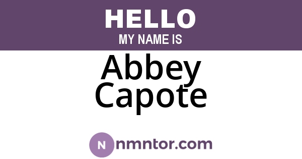 Abbey Capote