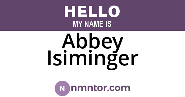 Abbey Isiminger