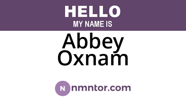 Abbey Oxnam
