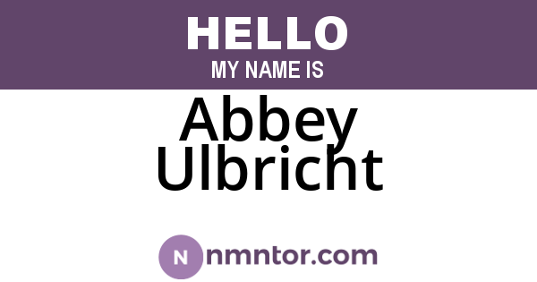 Abbey Ulbricht