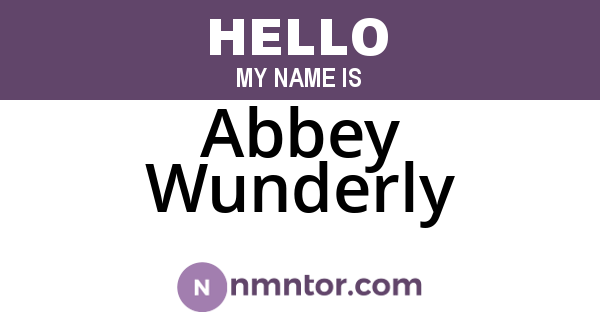Abbey Wunderly
