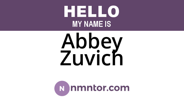 Abbey Zuvich
