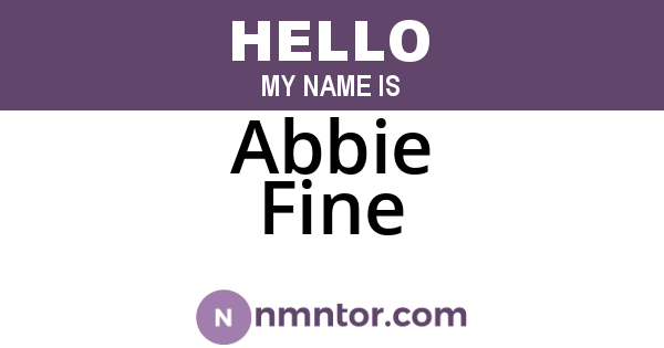 Abbie Fine