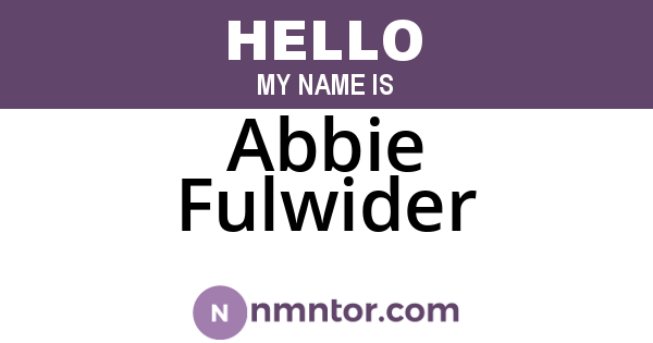 Abbie Fulwider