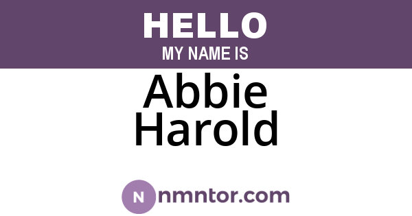 Abbie Harold