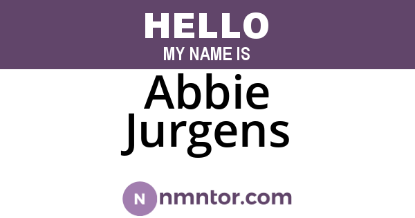 Abbie Jurgens