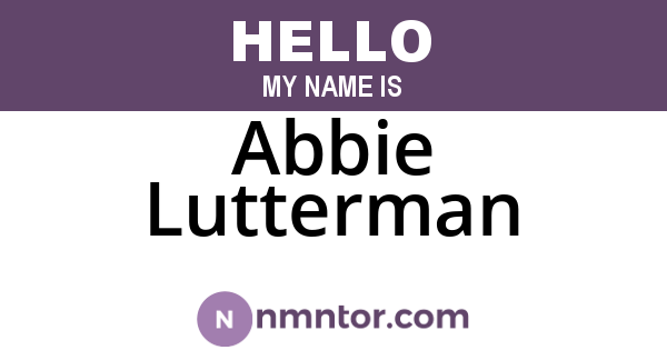 Abbie Lutterman