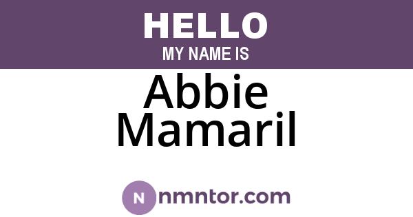 Abbie Mamaril