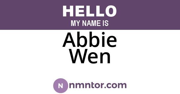 Abbie Wen