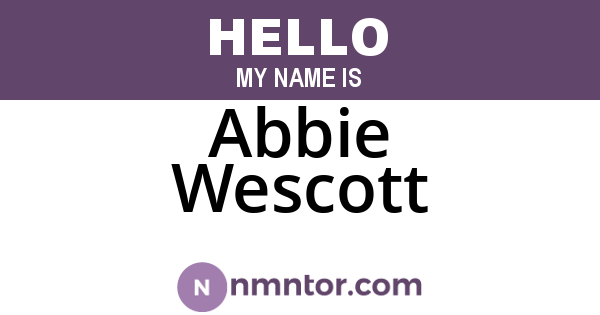 Abbie Wescott
