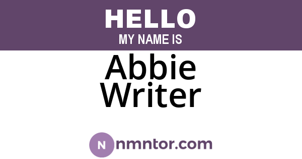 Abbie Writer