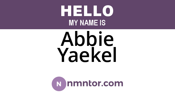 Abbie Yaekel