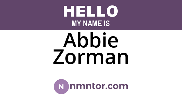 Abbie Zorman