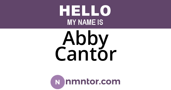 Abby Cantor