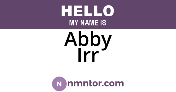 Abby Irr