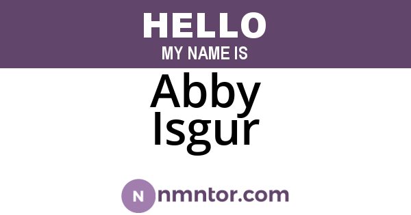 Abby Isgur