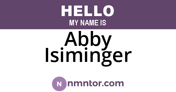 Abby Isiminger