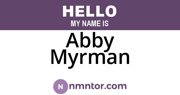 Abby Myrman