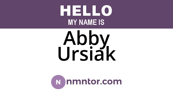 Abby Ursiak