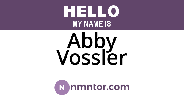 Abby Vossler