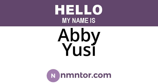 Abby Yusi