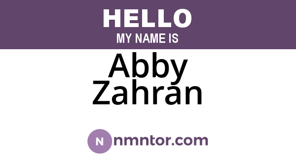 Abby Zahran