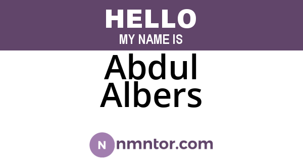 Abdul Albers
