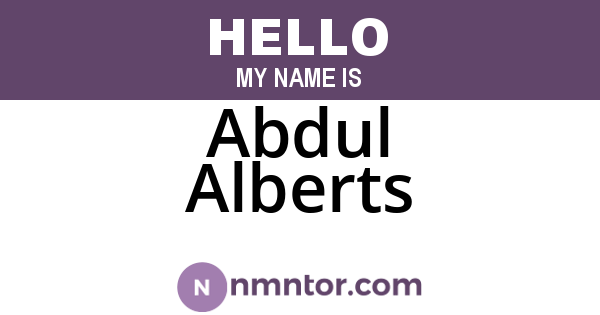 Abdul Alberts