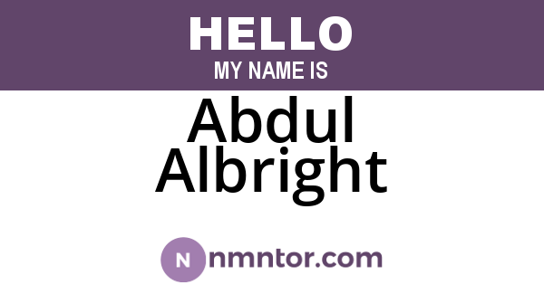 Abdul Albright