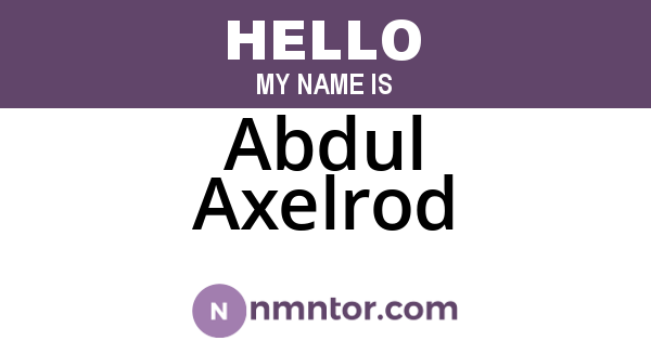 Abdul Axelrod